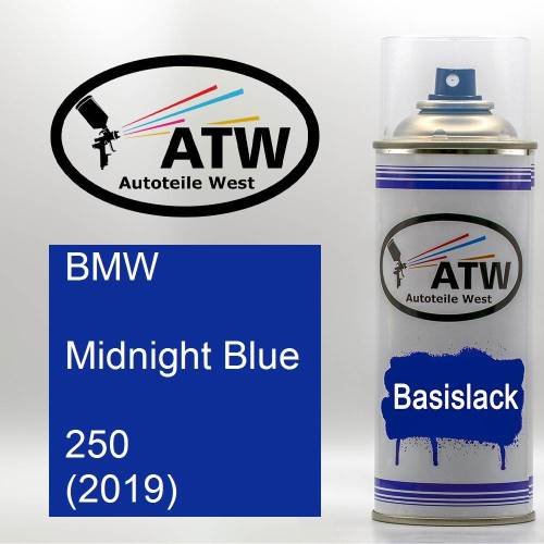 BMW, Midnight Blue, 250 (2019): 400ml Sprühdose, von ATW Autoteile West.